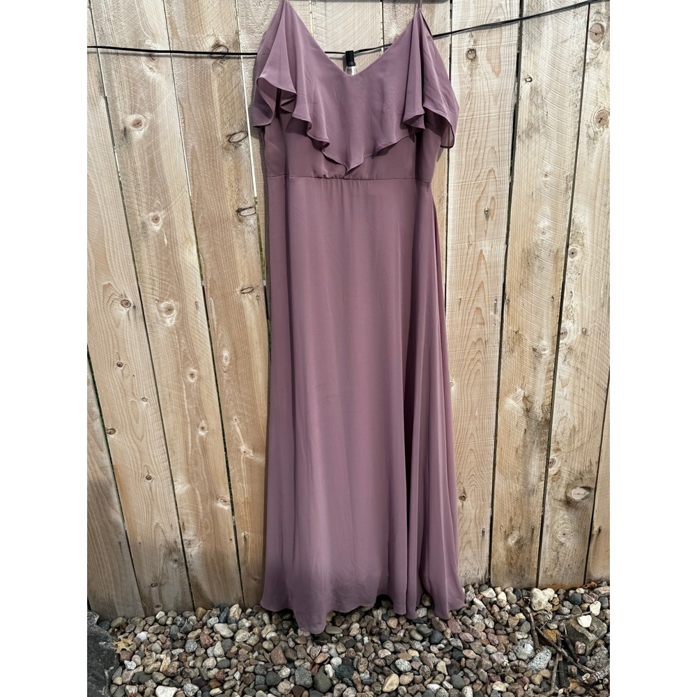 Birdy Grey 2XL Mauve Maxi Dress Sleeveless Bridesmaid Formal Evening Gown